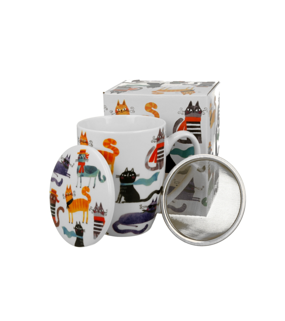 Kubek z zaparzaczem Koci Świat STYLOWE KOTY 360 ml DUO