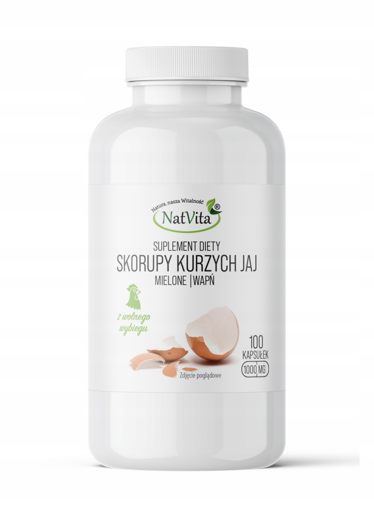 Skorupy Kurzych Jaj (Wapń) kapsułki celulozowe 1000 mg 100 kapsułek NatVita