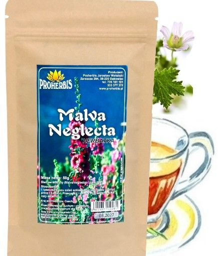 Malva Neglecta ŚLAZ zaniedbany 50g Zioła Trawienie Układ Oddechowy 50g PROHerbis