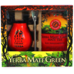 ZESTAW EXCLUSIVE (YERBA MATE MAS ENERGIA GUARANA 400 g, MATERO, BOMBILLA) - YERBA MATE GREEN