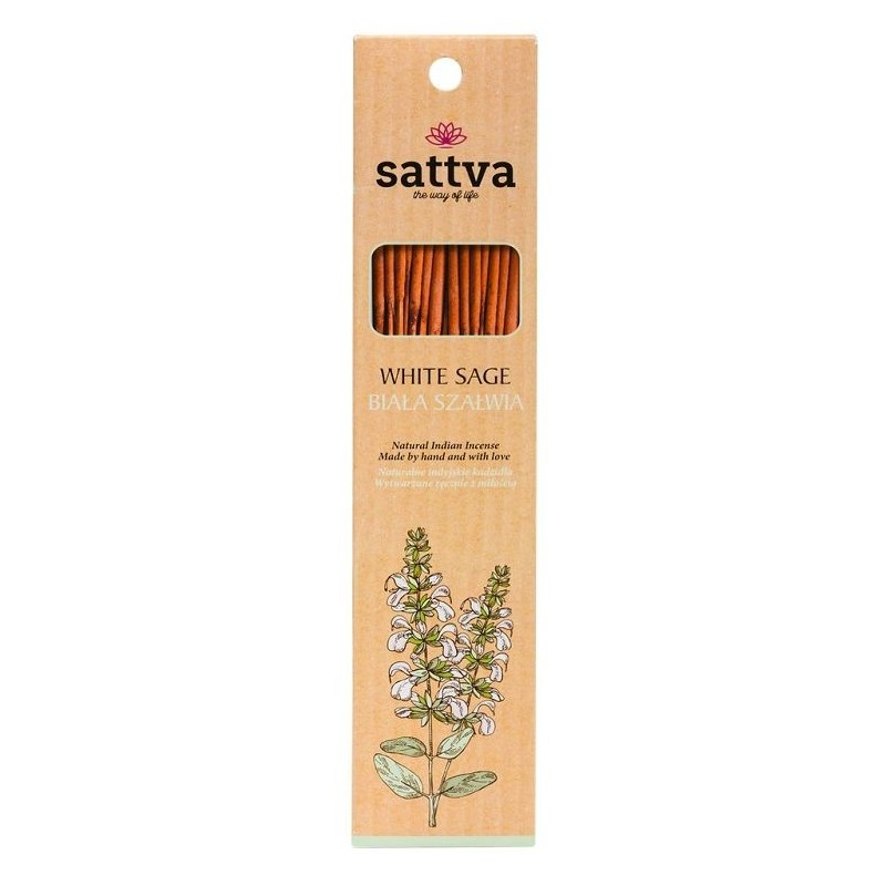 Kadzidełka Indyjskie Biała Szałwia 15 Sztuk (30 g) – Sattva