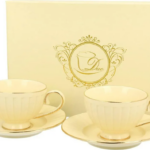 Filiżanki do espresso 120 ml 2 szt. Nina Ecru porcelana zestaw elegancki