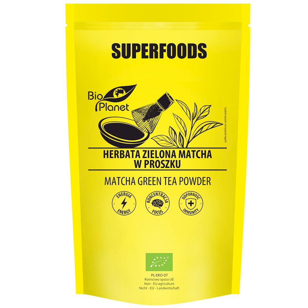 HERBATA ZIELONA MATCHA BIO 100 g – BIO PLANET SUPERFOODS
