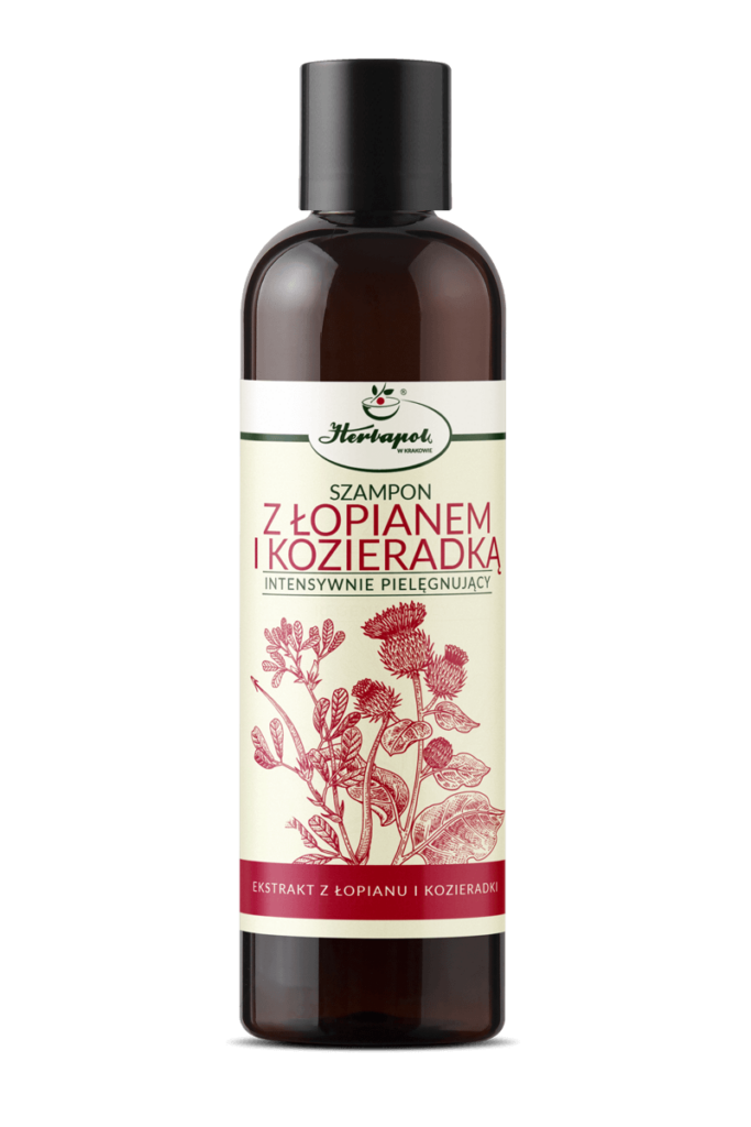 Szampon Z ŁOPIANEM I KOZIERADKĄ 250 ml Herbapol