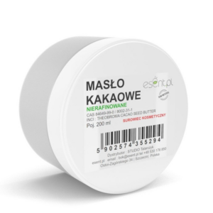 Masło Kakaowe 100%, Nierafinowane, 200 ml, ESENT