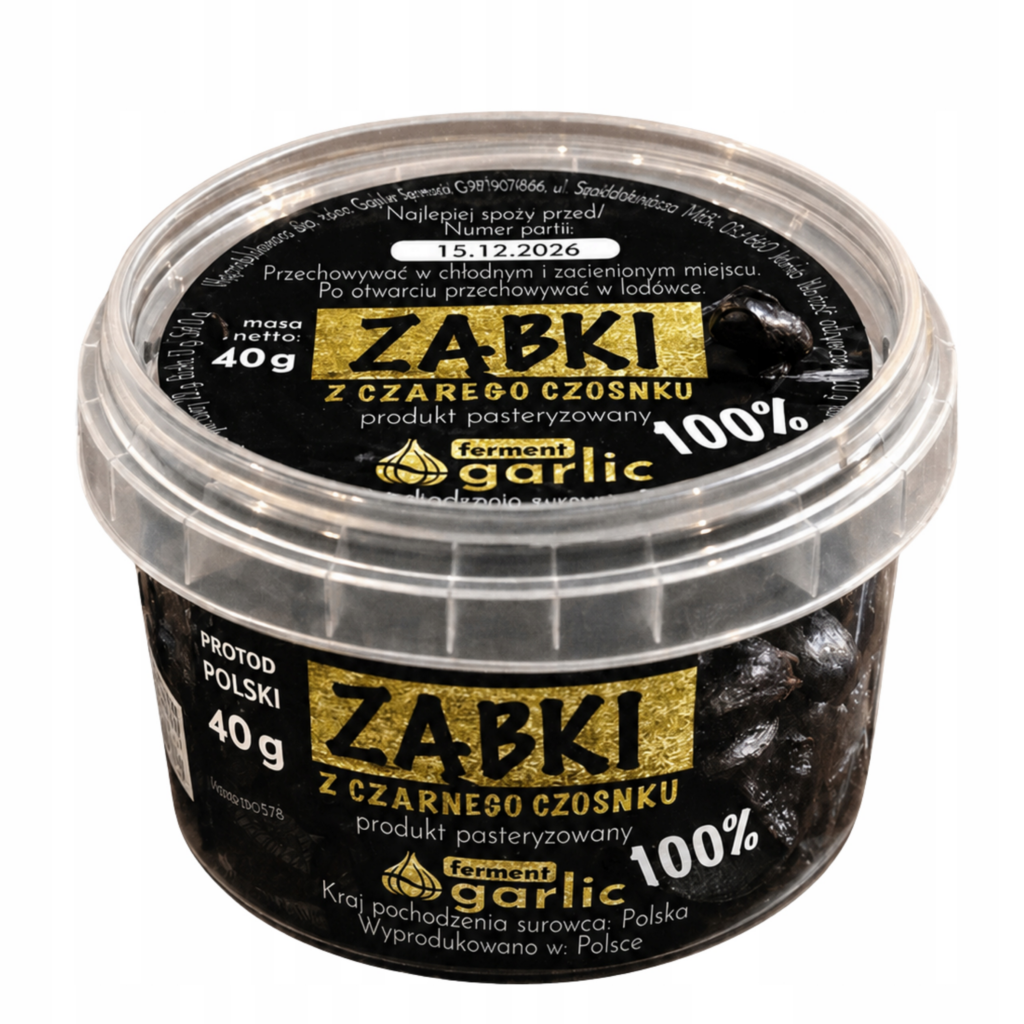 Czarny czosnek obrane ząbki – 40 g od Ferment Garlic
