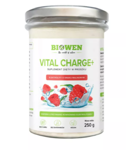 Elektrolity o smaku malinowym w proszku Vital Charge+ 250 g Biowen
