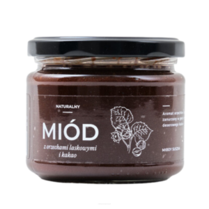 Miód z orzechem laskowym i kakao 350 g Miody Suszka