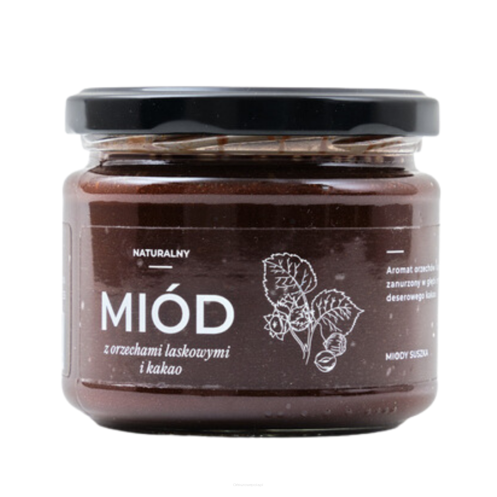 Miód z orzechem laskowym i kakao 350 g Miody Suszka