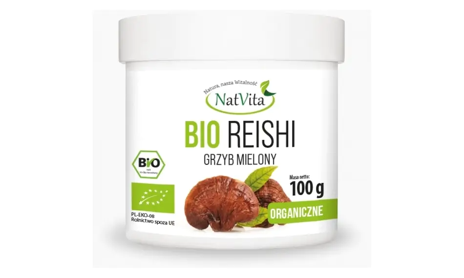 Bio Grzyb Reishi (Lakownica żółtawa) proszek 100 g Natvita