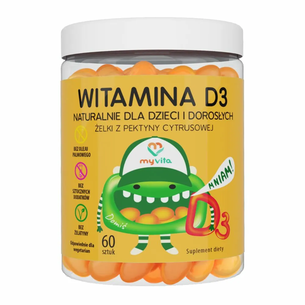Żelki Naturalne Witamina D3 Dla Dzieci i Dorosłych 60 sztuk – MyVita