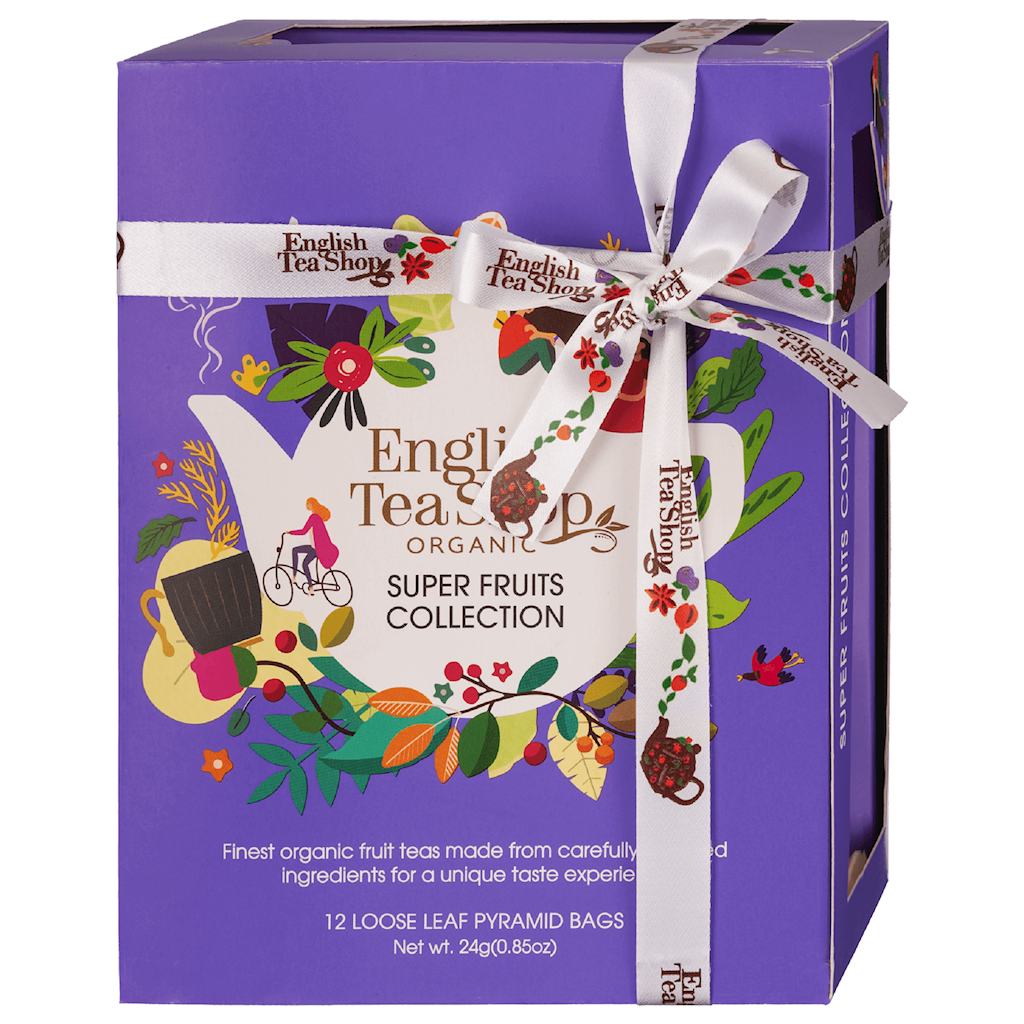 KOLEKCJA HERBATEK OWOCOWYCH BIO PIRAMIDKI (SUPER FRUITS – 6 SMAKÓW) (12 x 2 g) 24 g – ENGLISH TEA SHOP ORGANIC